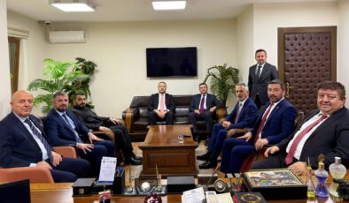BAŞKAN ÇETİNKAYA’DAN, YILMAZ VE YÖNETİMİNE HAYIRLI OLSUN ZİYARETİ