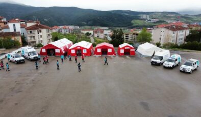 Karabük İl Sağlık Müdürlüğü’nden Afetler İçin Sahra Hastanesi Kuruldu