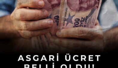 Asgari ücret 28 bin 75 TL oldu.