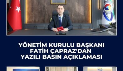  (KTSO) Yönetim Kurulu Başkanı Fatih Çapraz yazılı bir basın açıklaması yayımladı.
