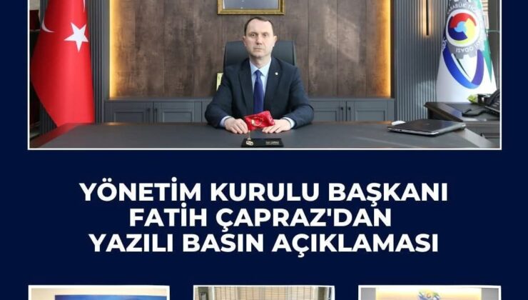  (KTSO) Yönetim Kurulu Başkanı Fatih Çapraz yazılı bir basın açıklaması yayımladı.