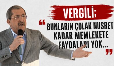 VERGİLİ; “BUNLARIN ÇOLAK NUSRET KADAR MEMLEKETE FAYDALARI YOK…”